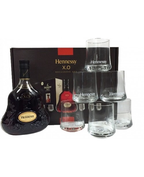 Hennessy XO Exclusive Set cu 6 Pahare 0.7L
