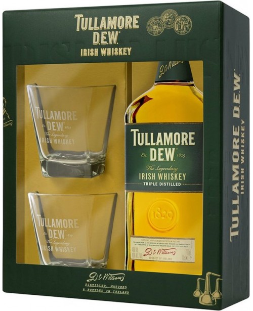 Tullamore Dew cu 2 Pahare 0.7L Top Tullamore Dew cu 2 Pahare 0.7L Top