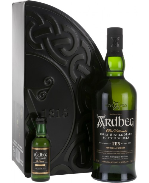 Ardbeg 10 Ani Quadrant cu Miniatura Uigeadail 0.75L Top Ardbeg 10 Ani Quadrant cu Miniatura Uigeadail 0.75L Top