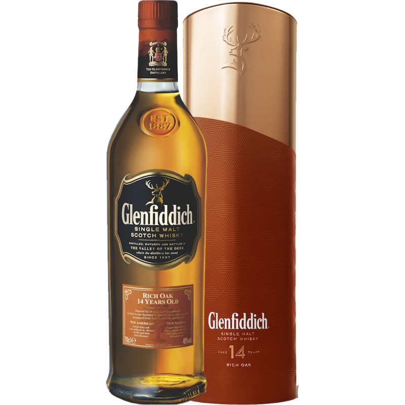 Glenfiddich 14 Ani Liquid Copper Tin 0.7L Whisky Single Malt FineStore