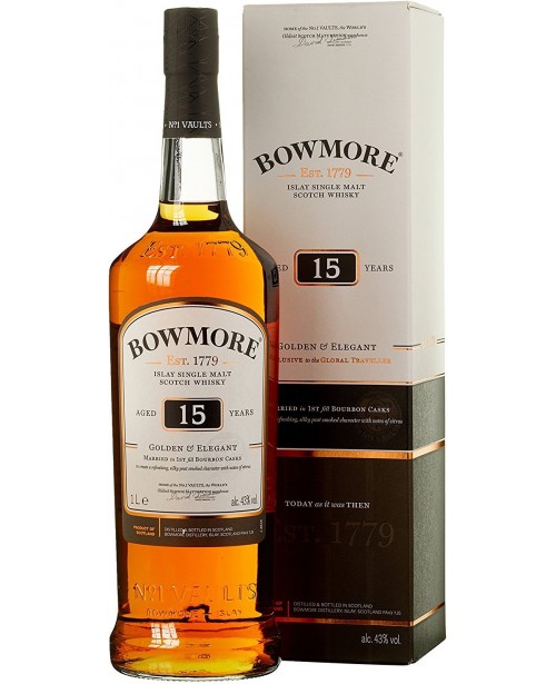 Bowmore 15 Ani Golden & Elegant 1L Top Bowmore 15 Ani Golden & Elegant 1L Top
