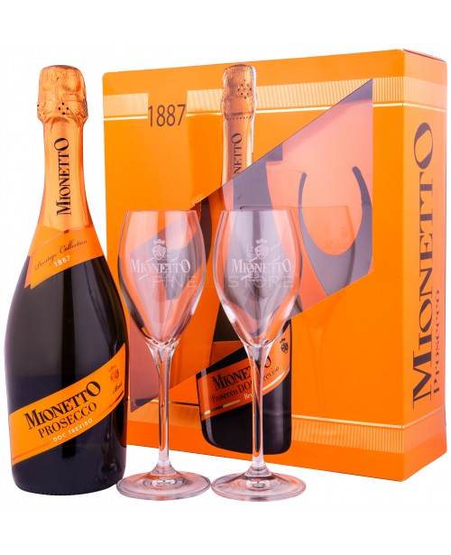 Mionetto Prosecco DOC Treviso Prestige Collection Brut cu 2 Pahare 0.75L Top Mionetto Prosecco DOC Treviso Prestige Collection Brut cu 2 Pahare 0.75L Top