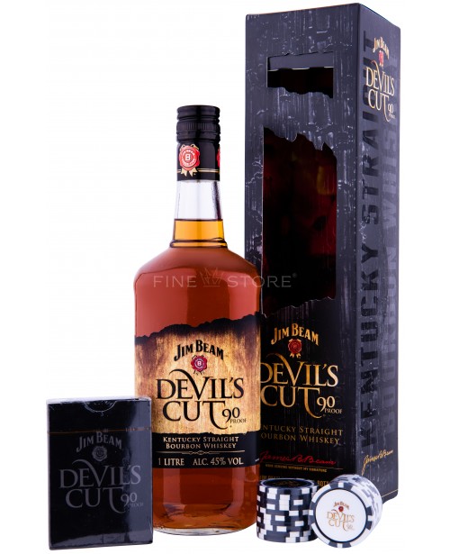 Jim Beam Devil's Cut Cu Carti de Joc si Jetoane Poker 1L Top Jim Beam Devil's Cut Cu Carti de Joc si Jetoane Poker 1L Top