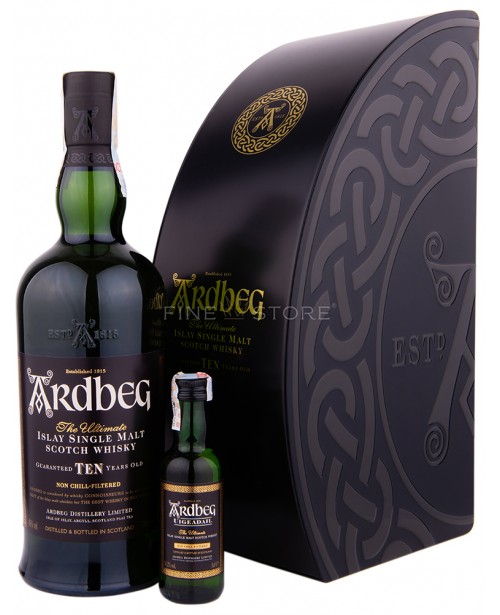 Ardbeg 10 Ani Quadrant cu Miniatura Uigeadail 0.75L Top Ardbeg 10 Ani Quadrant cu Miniatura Uigeadail 0.75L Top